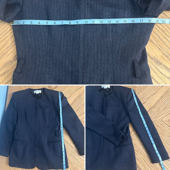 Jones New York 2 Piece Wool Skirt Suit Long Sleeve Jacket And Long Skirt Size 6 - Picture 10 of 16